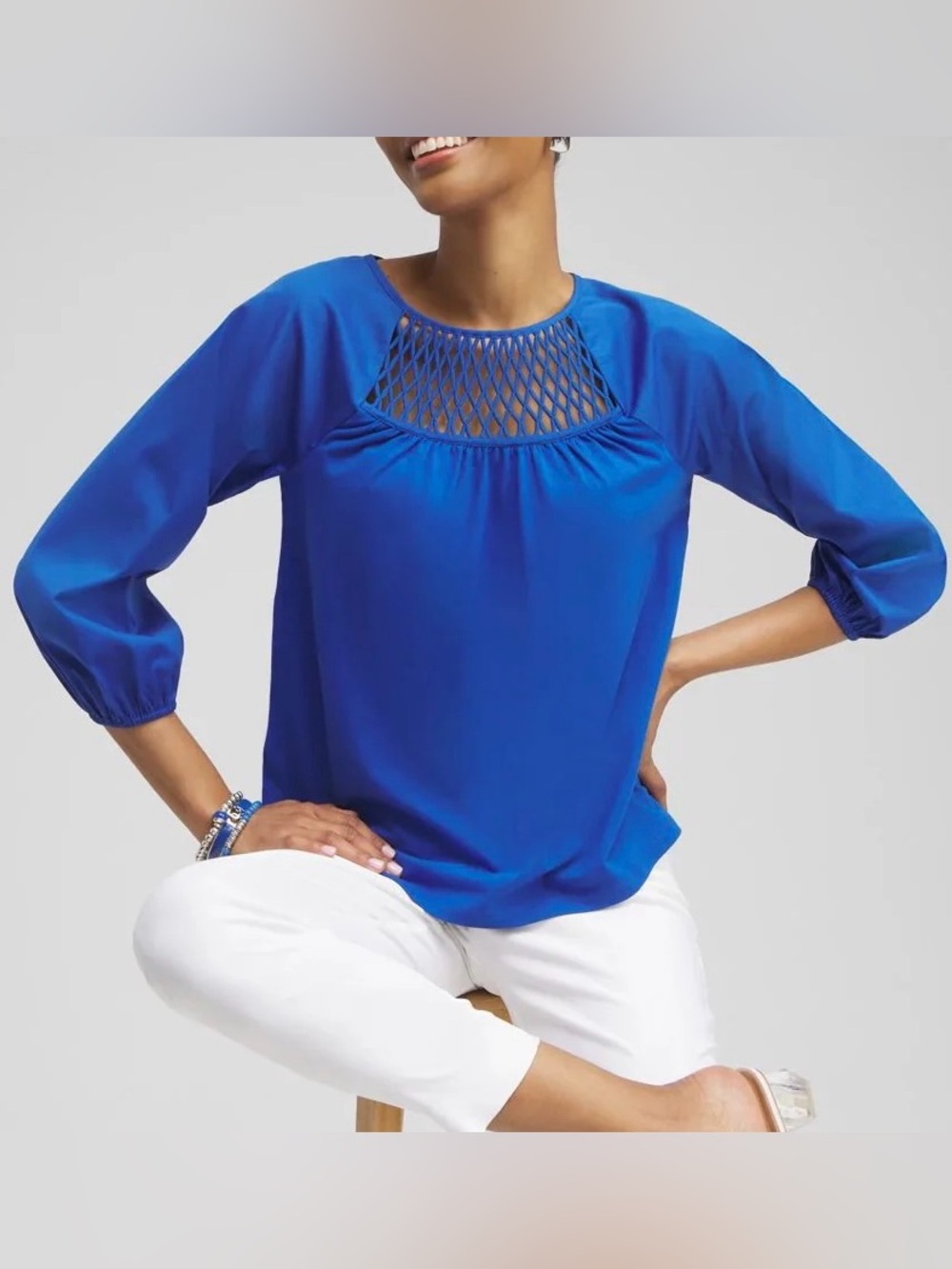Chico’s Lattice Detail Top